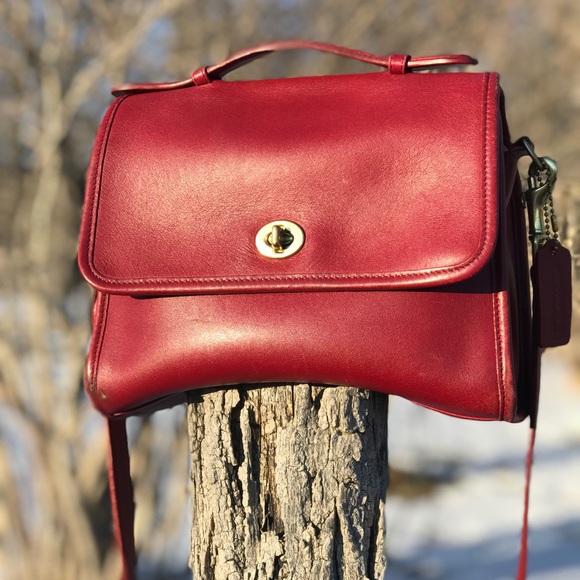 Coach Handbags - Vintage Coach Red Court Top Handle Crossbody